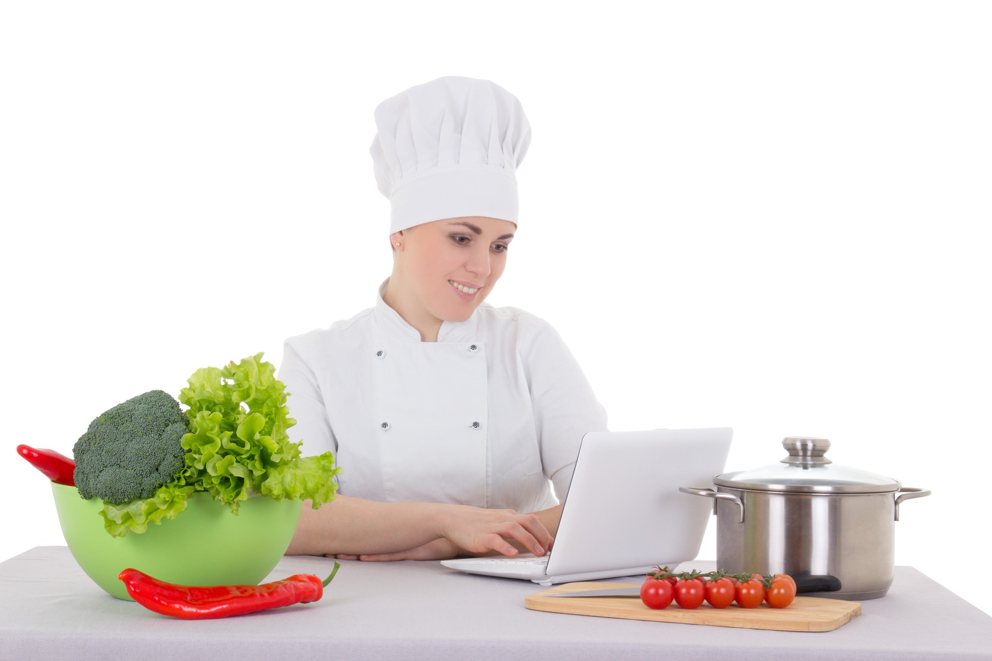 Chef locale che insegna in cucina